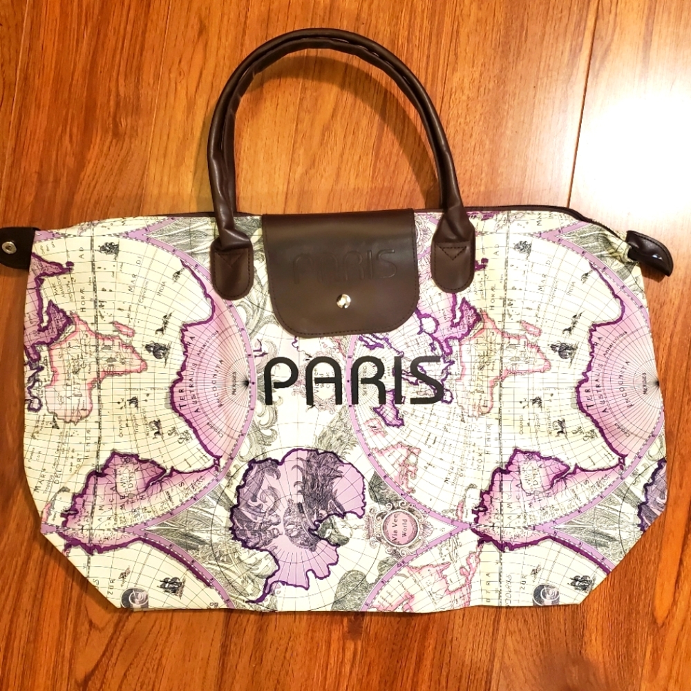 Geo Print Paris Foldable Travel Tote